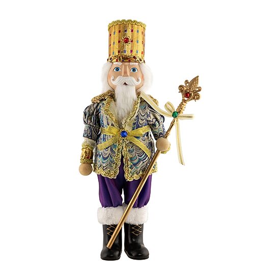 Northlight 16" Nutcracker With Jeweled Scepter Plastic Christmas Nutcracker