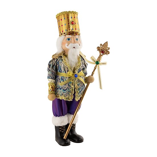 Northlight 16" Nutcracker With Jeweled Scepter Plastic Christmas Nutcracker