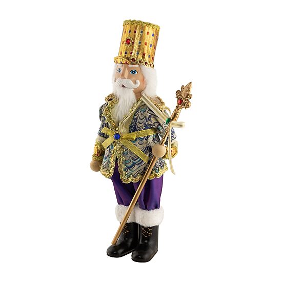 Northlight 16" Nutcracker With Jeweled Scepter Plastic Christmas Nutcracker