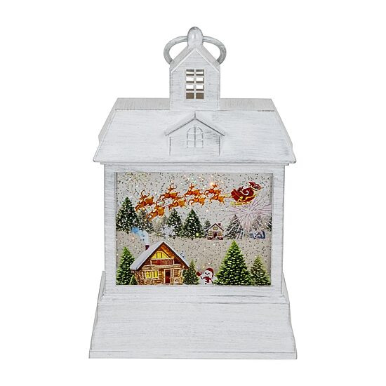 Northlight 10" Led Lighted Santafts Sleigh Lantern Christmas Snow Globe
