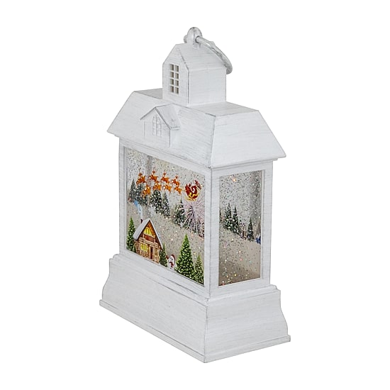 Northlight 10" Led Lighted Santafts Sleigh Lantern Christmas Snow Globe