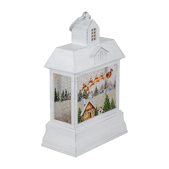 Northlight 10" Led Lighted Santafts Sleigh Lantern Christmas Snow Globe