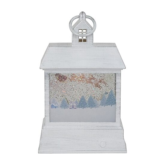 Northlight 10" Led Lighted Santafts Sleigh Lantern Christmas Snow Globe