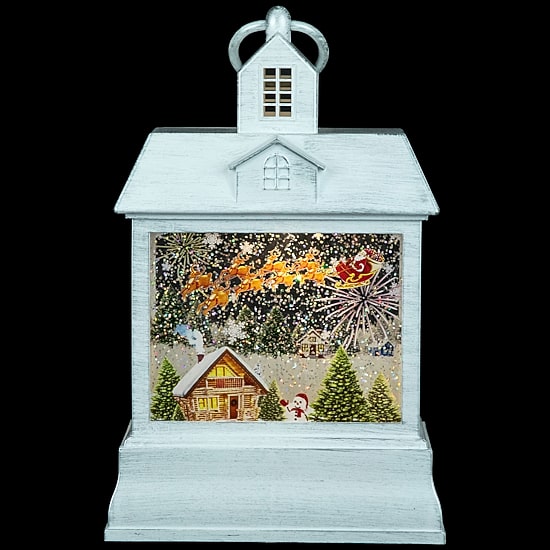 Northlight 10" Led Lighted Santafts Sleigh Lantern Christmas Snow Globe