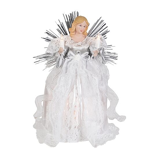 Northlight 11" Lighted Angel With Candle Christmas Tree Topper