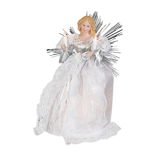 Northlight 11" Lighted Angel With Candle Christmas Tree Topper