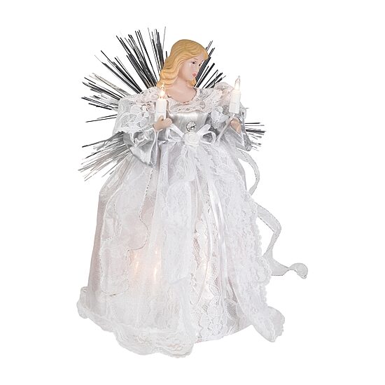 Northlight 11" Lighted Angel With Candle Christmas Tree Topper