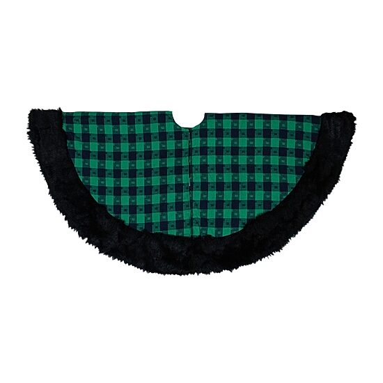 Northlight 48" Plaid Plush Indoor Tree Skirt