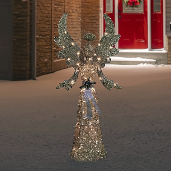 Northlight 68" Lighted Golden Angel Christmas Yard Art