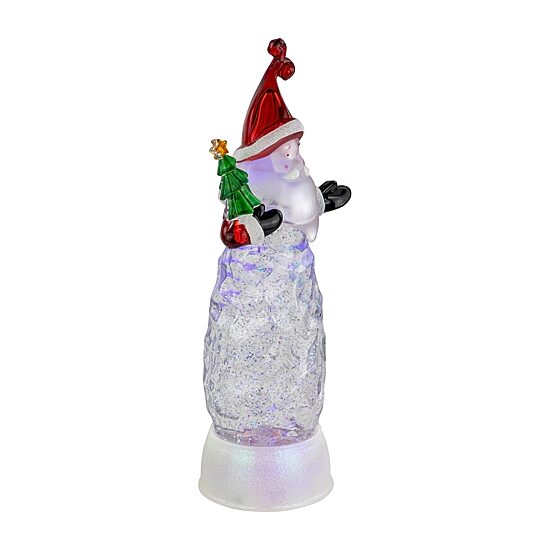 Northlight 12" Led Lighted Santa Acrylic Christmas Snow Globe