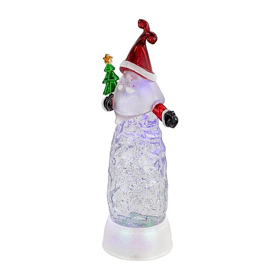 Northlight 12" Led Lighted Santa Acrylic Christmas Snow Globe