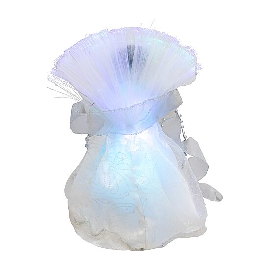 Northlight 12" Silver Lighted Fiber Optic African American Angel Christmas Tree Topper