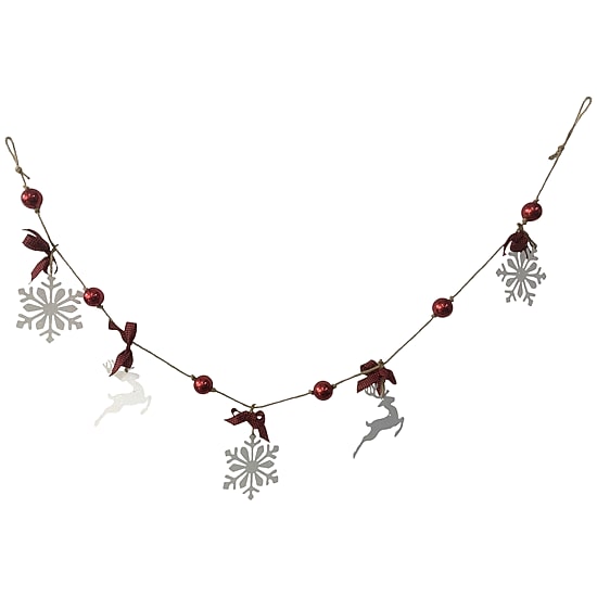 Northlight 4ft Snowflake And Reindeer With Ball Christmas Indoor Garland