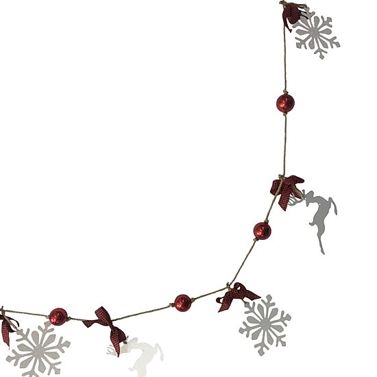 Northlight 4ft Snowflake And Reindeer With Ball Christmas Indoor Garland