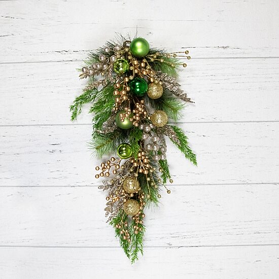 Northlight 25" Ball Ornaments And Berries Glittered Swag