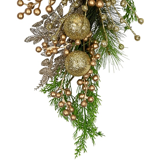 Northlight 25" Ball Ornaments And Berries Glittered Swag