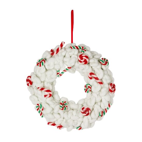 Northlight 13" Plush Peppermint And Candy Canes Wreath