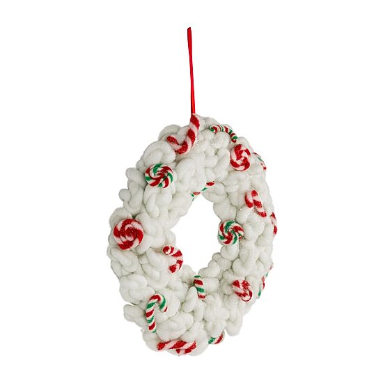 Northlight 13" Plush Peppermint And Candy Canes Wreath