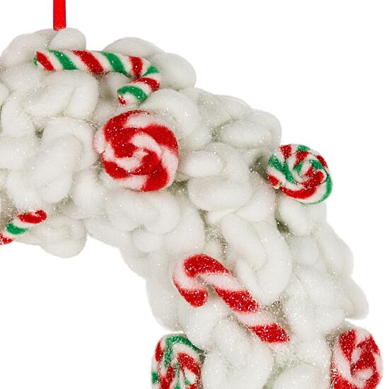 Northlight 13" Plush Peppermint And Candy Canes Wreath