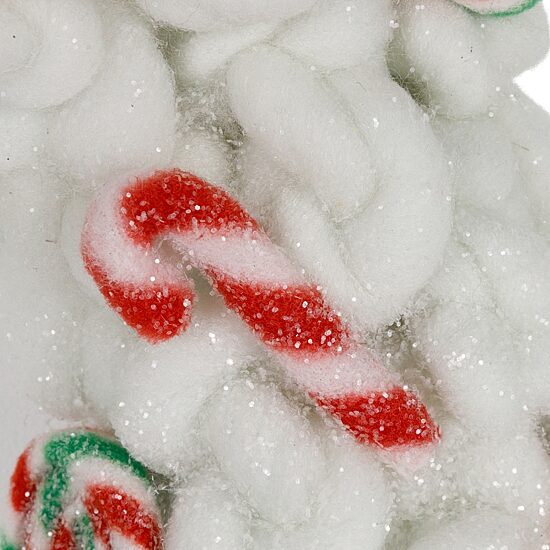 Northlight 13" Plush Peppermint And Candy Canes Wreath