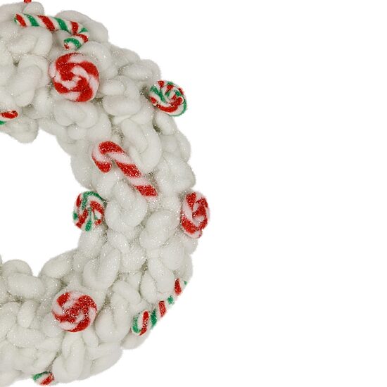 Northlight 13" Plush Peppermint And Candy Canes Wreath