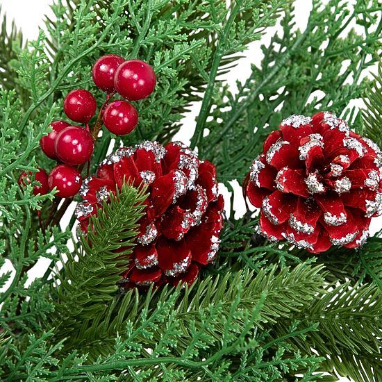 Northlight 24" Wind River Fir With Glittered Pinecones Wreath