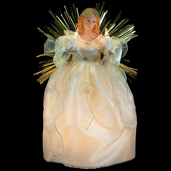 Northlight 11" Angel With Candle Lighted Christmas Tree Topper