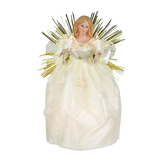 Northlight 11" Angel With Candle Lighted Christmas Tree Topper