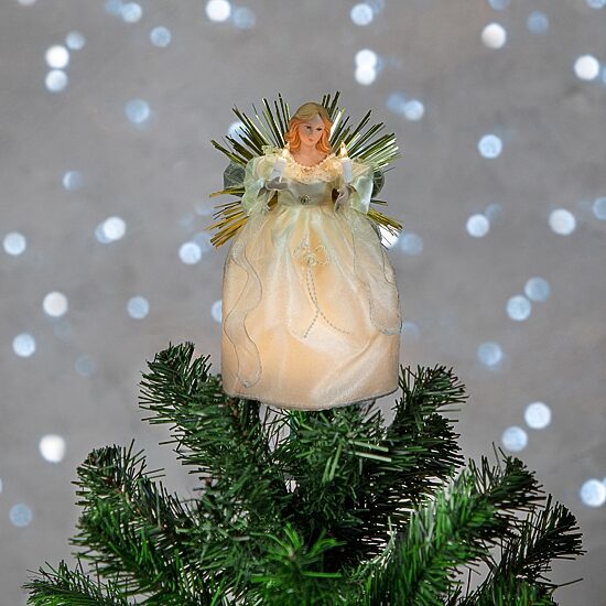 Northlight 11" Angel With Candle Lighted Christmas Tree Topper
