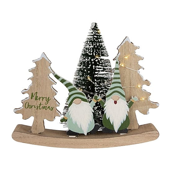 Northlight 7" Led Lighted Gnomes And "Merry" With Christmas Gnome