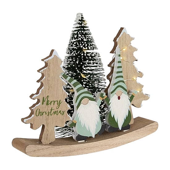 Northlight 7" Led Lighted Gnomes And "Merry" With Christmas Gnome
