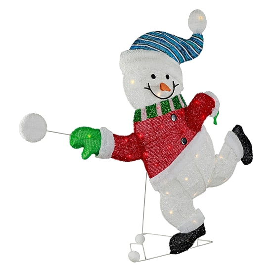 Northlight 36" Lighted Snowman With Snowball Christmas Yard Art