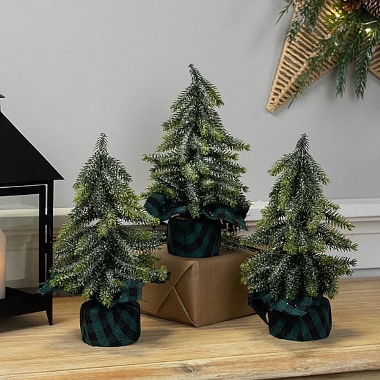 Northlight 9" Mini Iced Downswept Pine Pine Christmas Tree