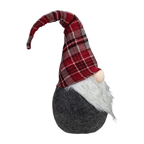 Northlight 25" Plaid Bendable Hat Sitting Gnome Christmas Gnome