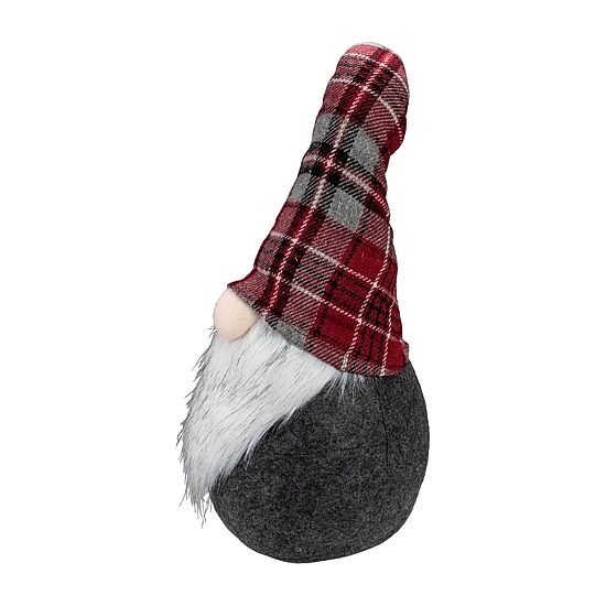 Northlight 25" Plaid Bendable Hat Sitting Gnome Christmas Gnome