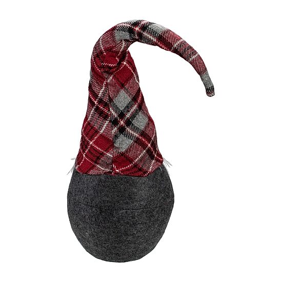 Northlight 25" Plaid Bendable Hat Sitting Gnome Christmas Gnome