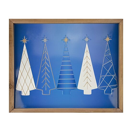 Northlight 18" Trees Wooden Framed Wood Wall Art
