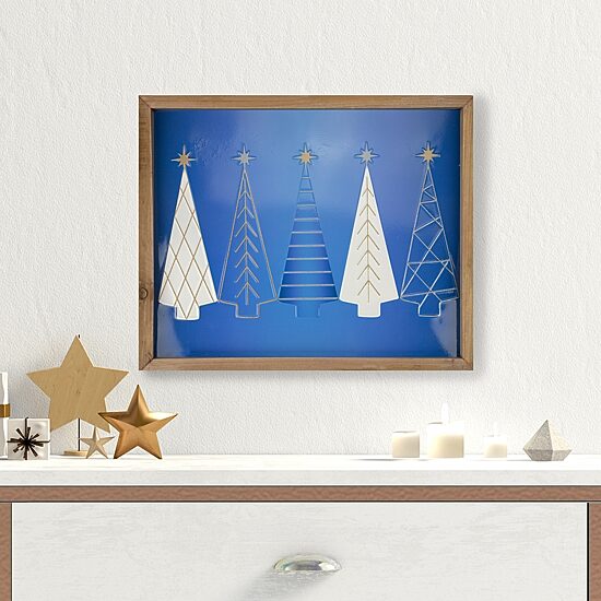 Northlight 18" Trees Wooden Framed Wood Wall Art