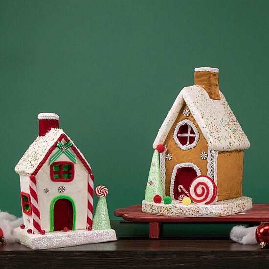 Northlight 13" Gingerbread Glitter Candy Gingerbread House