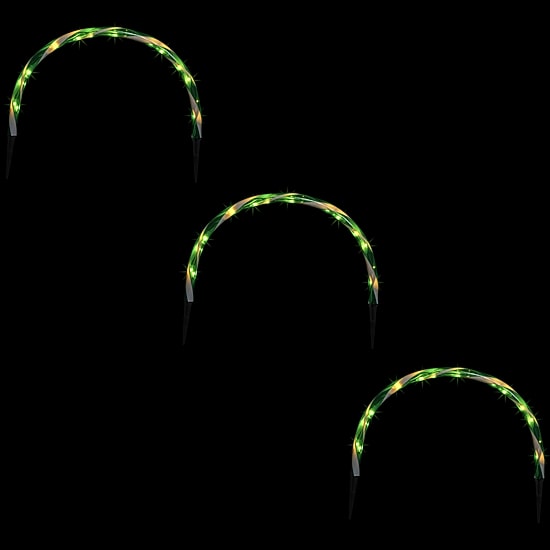 Northlight 11" Lighted Candy Cane Outdoor Arch Christmas Yard Art
