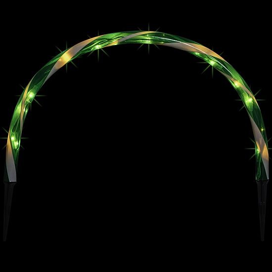 Northlight 11" Lighted Candy Cane Outdoor Arch Christmas Yard Art