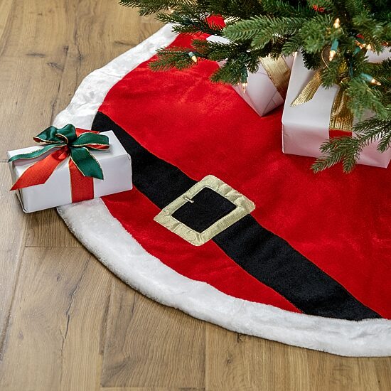 Northlight 48" Velveteen Santa Claus Belt Buckle Indoor Tree Skirt