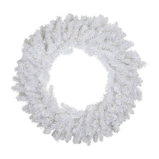 Northlight 30" Pre Lit Led White Canadian Pine Wreath