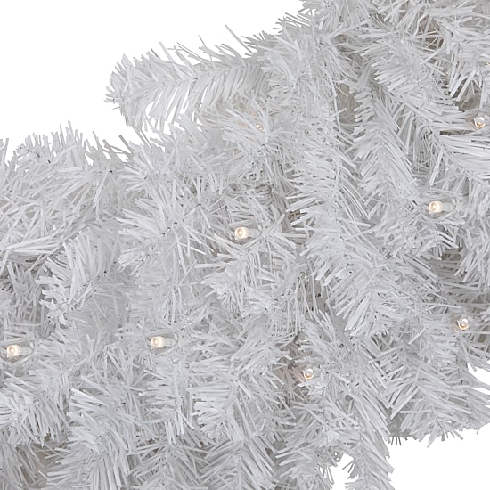 Northlight 30" Pre Lit Led White Canadian Pine Wreath