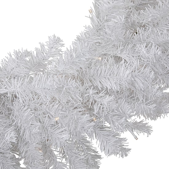 Northlight 30" Pre Lit Led White Canadian Pine Wreath