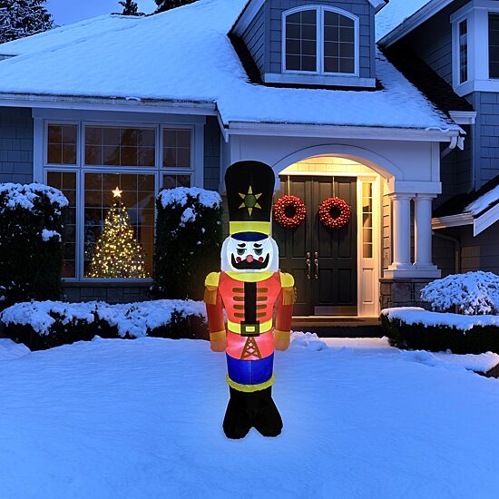Northlight 6ft Lighted Inflatable Nutcracker Soldier Christmas Inflatable
