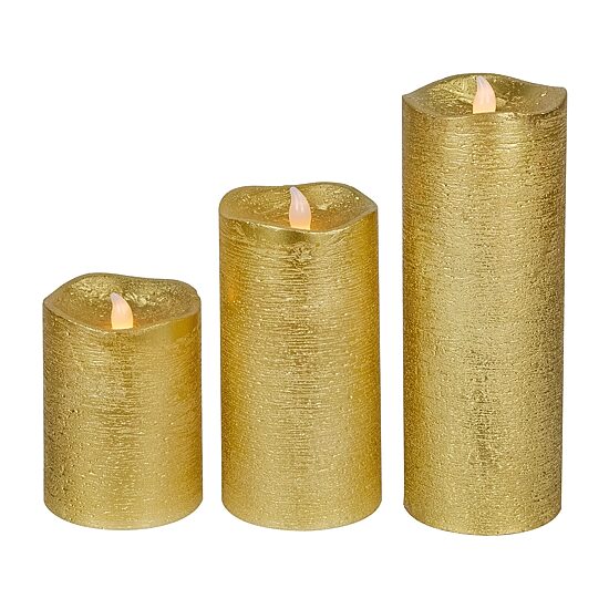 Northlight 8" Led Brushed Flameless Pillar Flameless Candle
