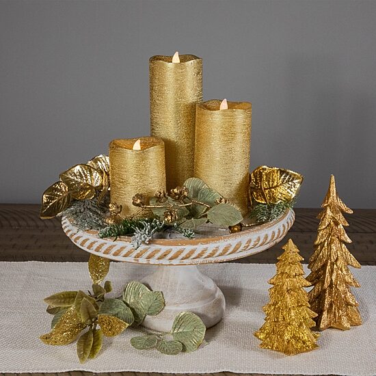 Northlight 8" Led Brushed Flameless Pillar Flameless Candle