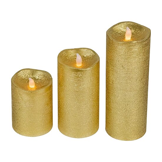 Northlight 8" Led Brushed Flameless Pillar Flameless Candle