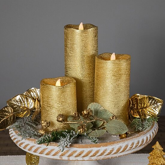 Northlight 8" Led Brushed Flameless Pillar Flameless Candle